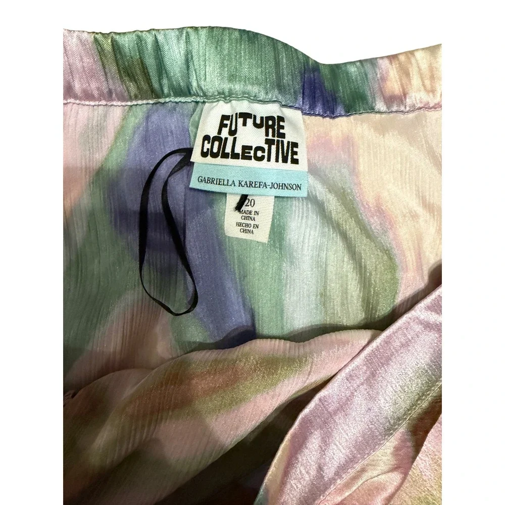 Future Collective Gabriella Karefa-Johnson Abstract Ruched Midi Skirt Size 20